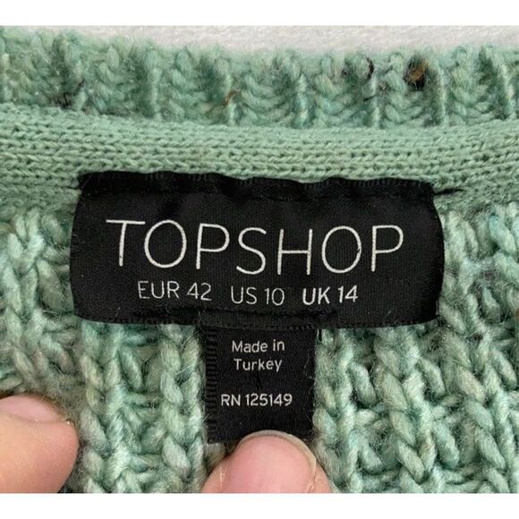 Topshop Knit Oversized Sweater Minty Green Size 10 - Picture 4 of 8